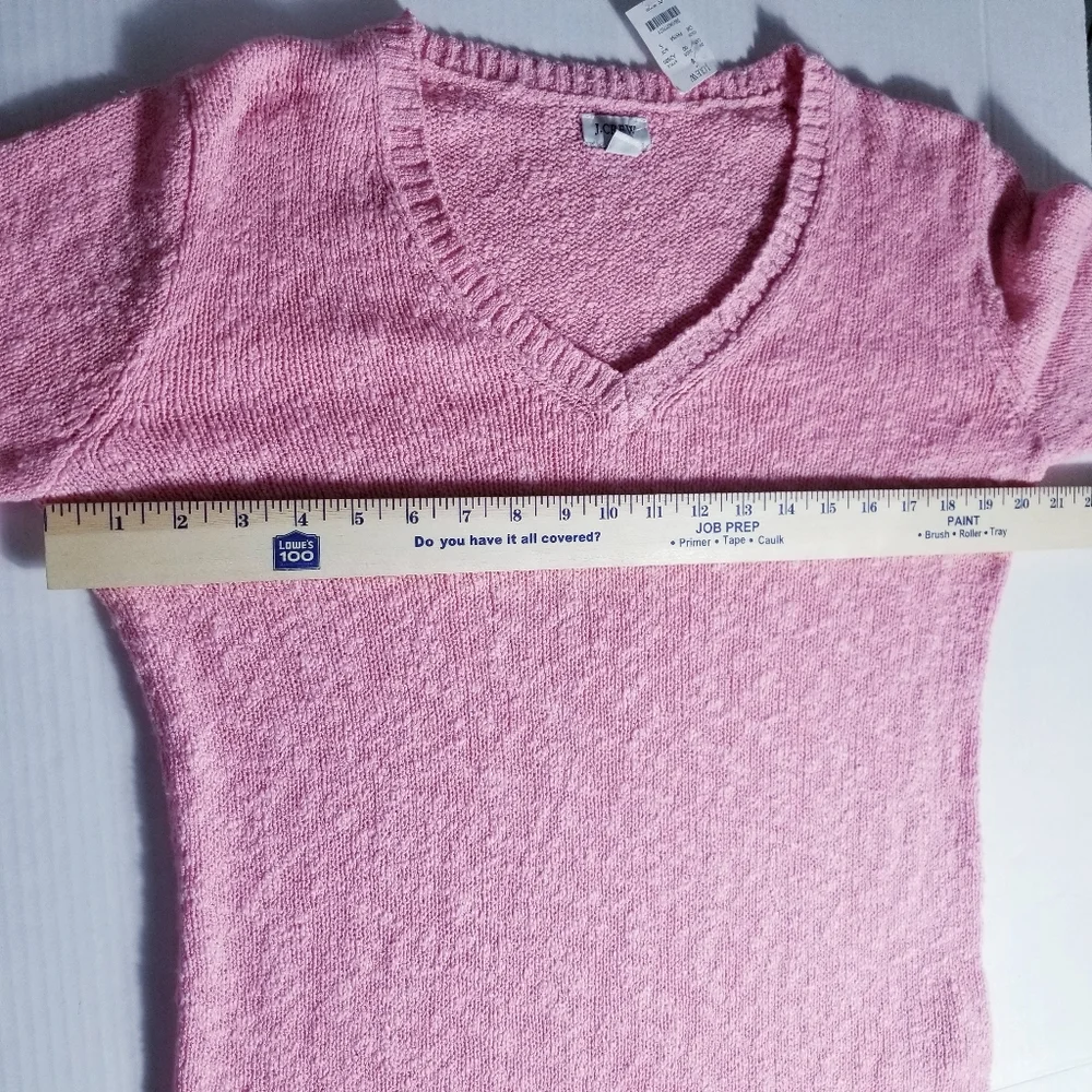 NWT J. CREW V-NECK PINK SWEATER SIZE SMALL